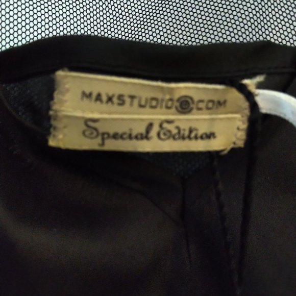 NWT  MAX STUDIO "Special Edition" Silk Nylon Boho Style Midi Dress Black Small - Picture 9 of 11